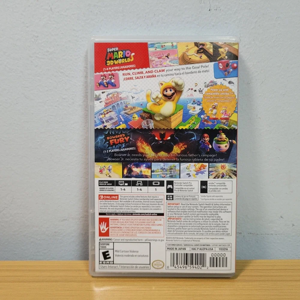 Original Case ONLY Replacement Nintendo Switch Super Mario 3d World Bowsers Fury